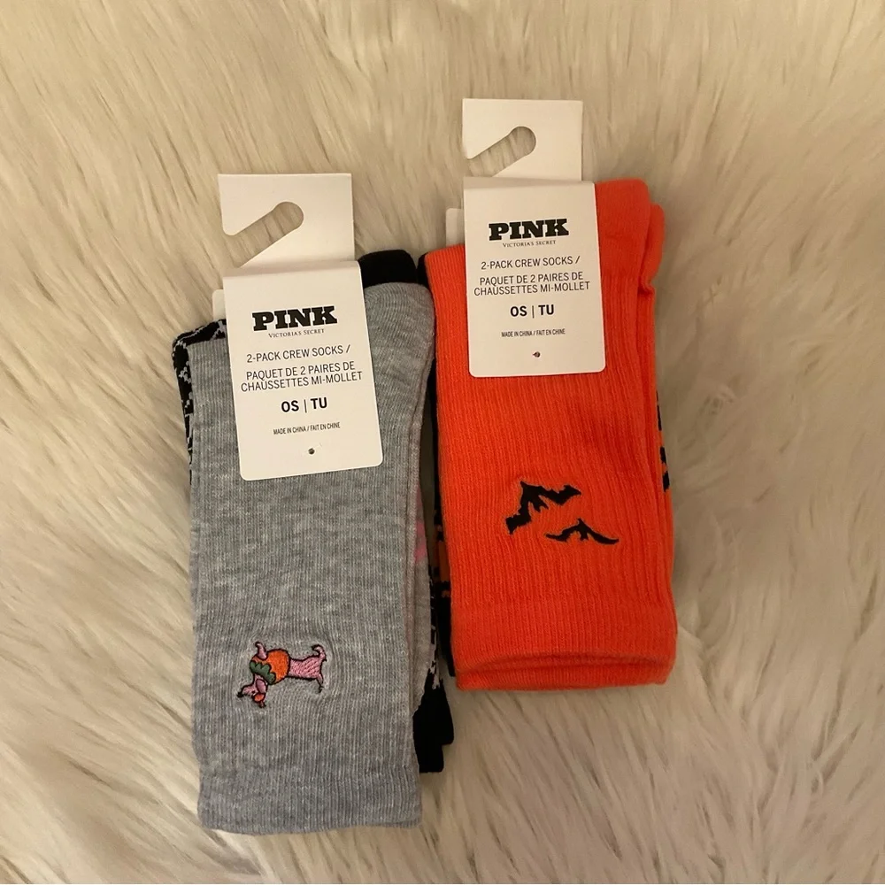 PINK Victoria’s Secret Halloween Crew Socks - NWT - 2 Packages